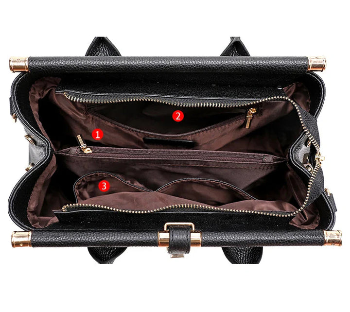 Sac à main femme noir en similicuir croco, porté à l'épaule, accessoire chic et élégant