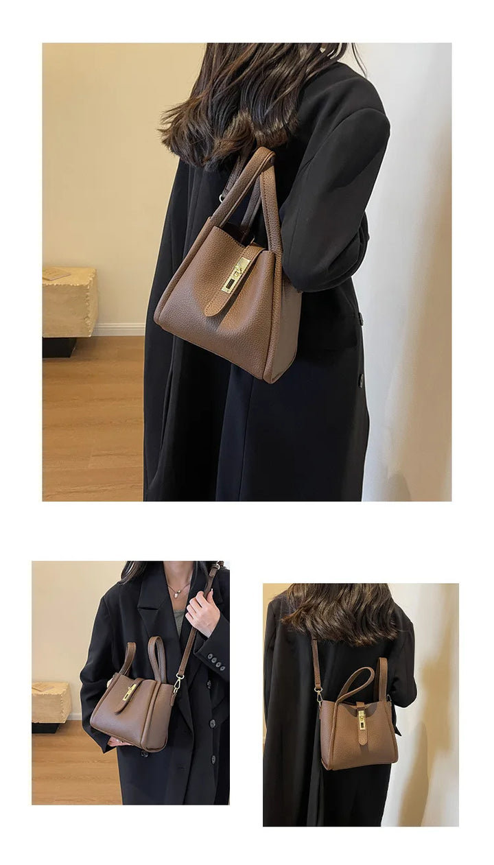 Sac à main femme élégant en similicuir noir, besace structurée avec bandoulière, idéal pour le travail