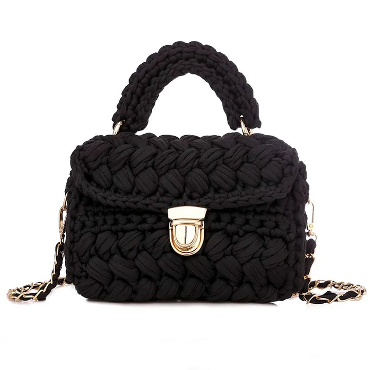 Sac à main femme en crochet Olbia, coton recyclé, accessoire de mode élégant et durable.