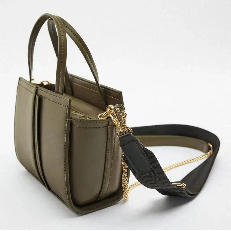 Sac à main élégant femme en cuir PU beige clair, doté d'une fermeture éclair sécurisée, accessoire polyvalent