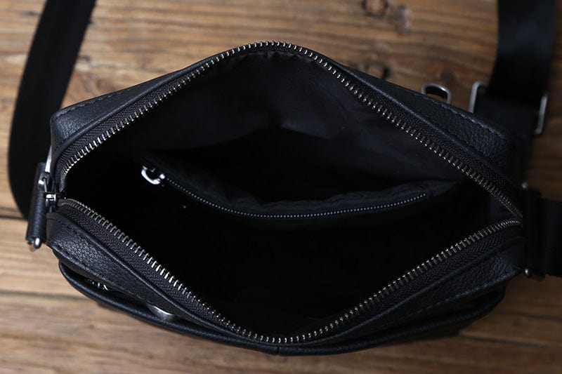 Collection de sacs à main homme en cuir noir, différentes tailles pour chaque style décontracté