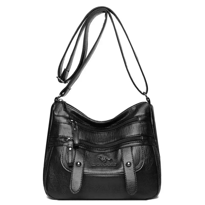Sac chocolat en cuir souple, sac à main femme élégant et confortable, parfait pour un look chic.