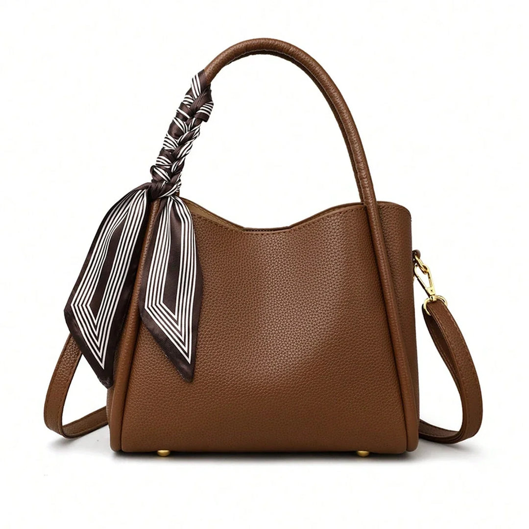 Sac à main élégant marron pour femme, accessoire de mode chic avec bandoulière en similicuir.