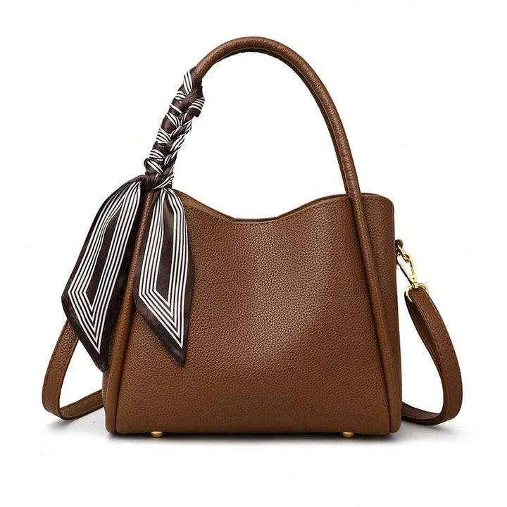 Sac à main élégant marron pour femme, accessoire de mode chic avec bandoulière en similicuir.