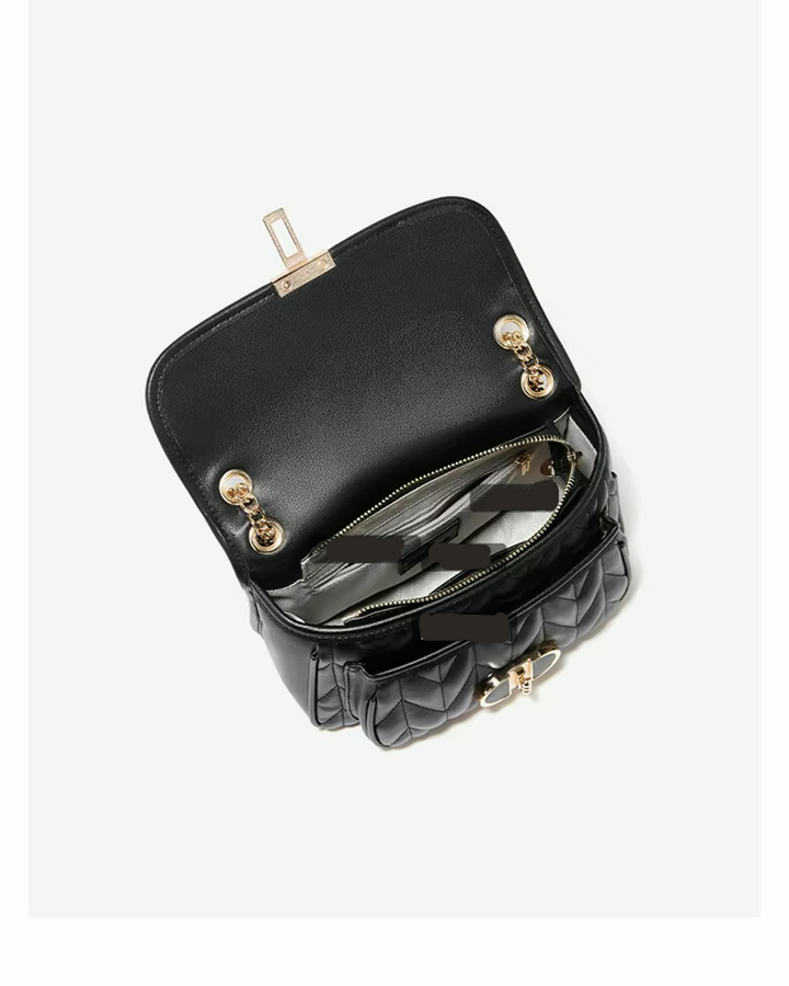 Accessoire de mode: sac à main matelassé noir en cuir PU, chic et moderne pour femmes