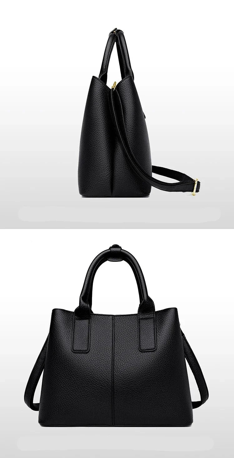 Sac à main noir élégant pour femme, en cuir vegan résistant, compagnon pratique au quotidien.
