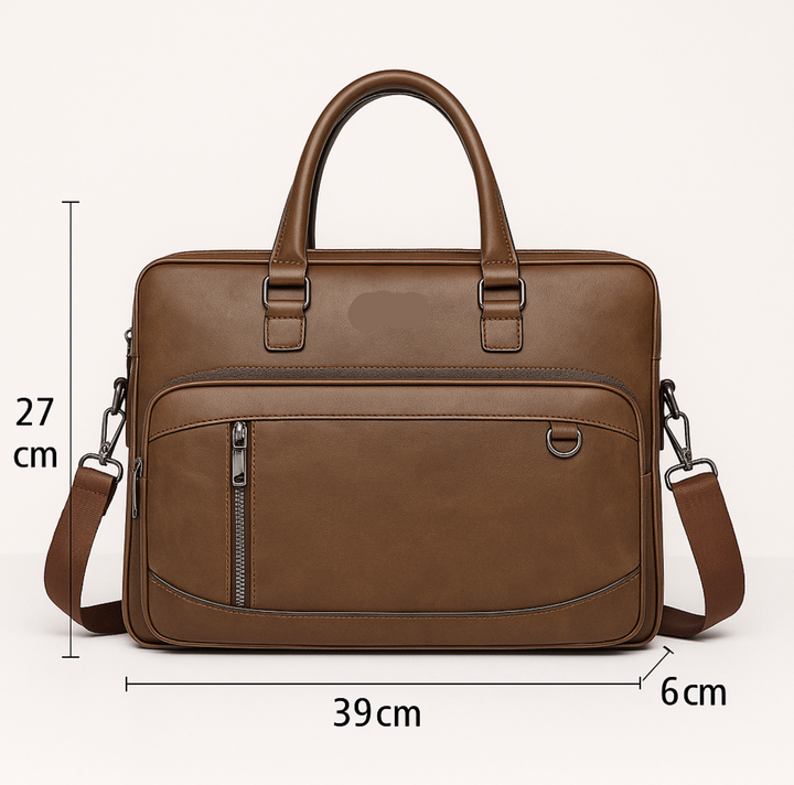 Accessoire sac à main femme marron, multifonctionnel en cuir vegan pour usage professionnel.