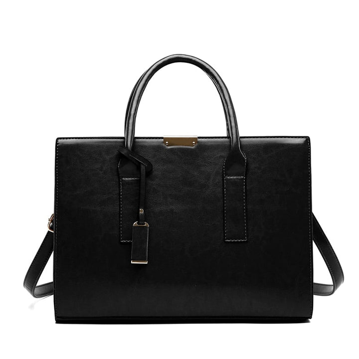 Sac femme noir Juliana rigide en similicuir avec détails métalliques dorés, style élégant et moderne