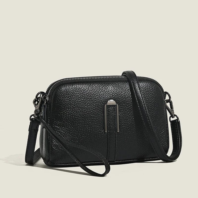 Sac à main femme Sophie en cuir PU noir, style moderne, parfait comme accessoire chic pour femmes.