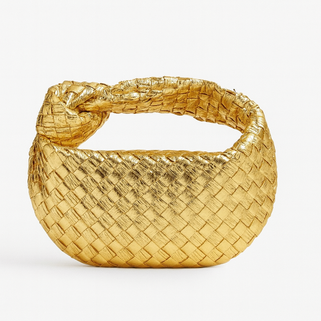 Sac à main élégant pour femme, design tissé. Modèle bandoulière en cuir synthétique, très chic.