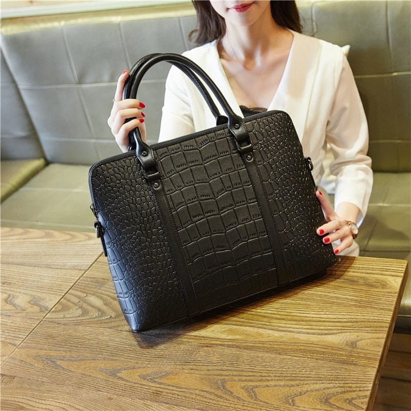 Sac de travail cuir PU marron clair, compartiment ordinateur portable 14 pouces élégant