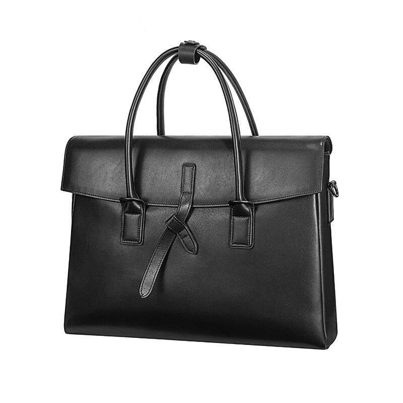 Sac ordinateur femme de luxe Roxane en cuir marron, parfait pour le bureau et les accessoires professionnels.