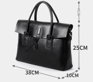 Sac de bureau Roxane pour femme, en cuir noir, alliant élégance et fonctionnalité pour la femme active.