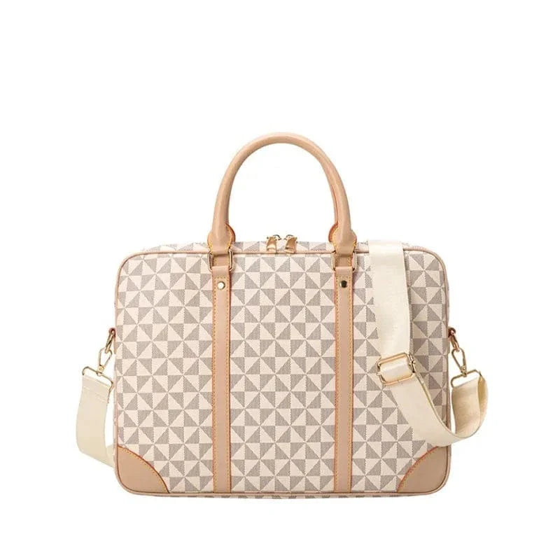 Sac de travail chic en cuir PU pour femme, idéal pour ordinateur portable, associant style professionnel et fonctionnalité.