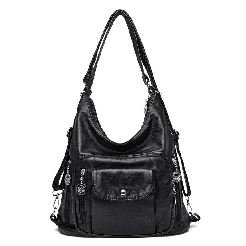 Sac épaule femme en cuir souple de qualité, élégant et confortable pour le travail ou les loisirs.