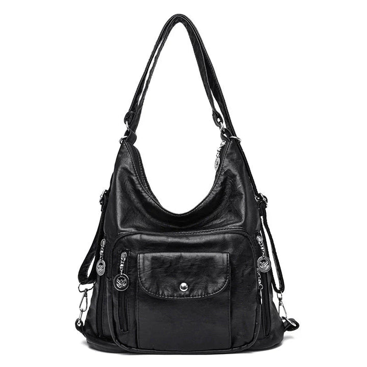 Sac épaule femme en cuir souple de qualité, élégant et confortable pour le travail ou les loisirs.