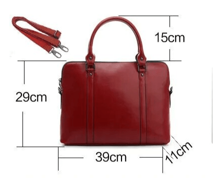 Sac de travail chic en cuir véritable, compartiments multiples pour femme, bandoulière réglable.