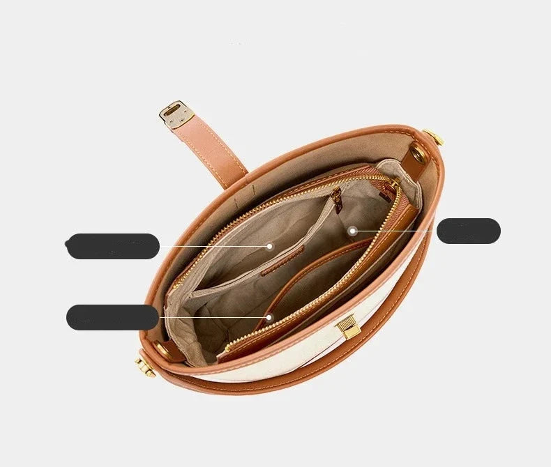 Sac à main seau femme chic pour le jour ou la soirée, en cuir synthétique noir, tendance.