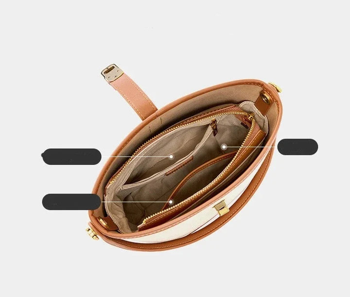 Sac à main seau femme chic pour le jour ou la soirée, en cuir synthétique noir, tendance.