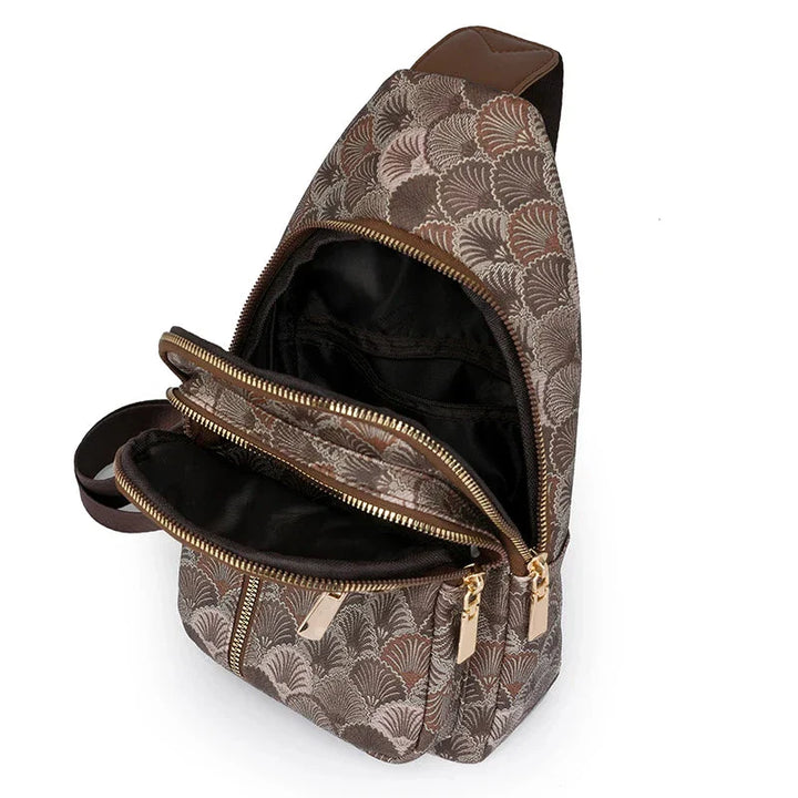 Vue de dos sacoche banane bandoulière femme en cuir PU, taille ajustable, mode urbaine