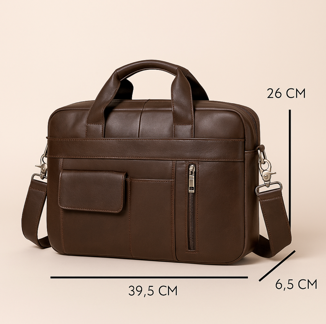 Sacoche ordinateur en cuir véritable pour homme, accessoire de luxe organisateur d'affaires professionnel