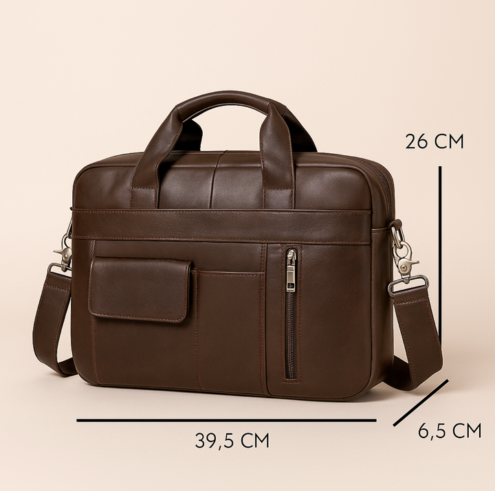 Sacoche ordinateur en cuir véritable pour homme, accessoire de luxe organisateur d'affaires professionnel