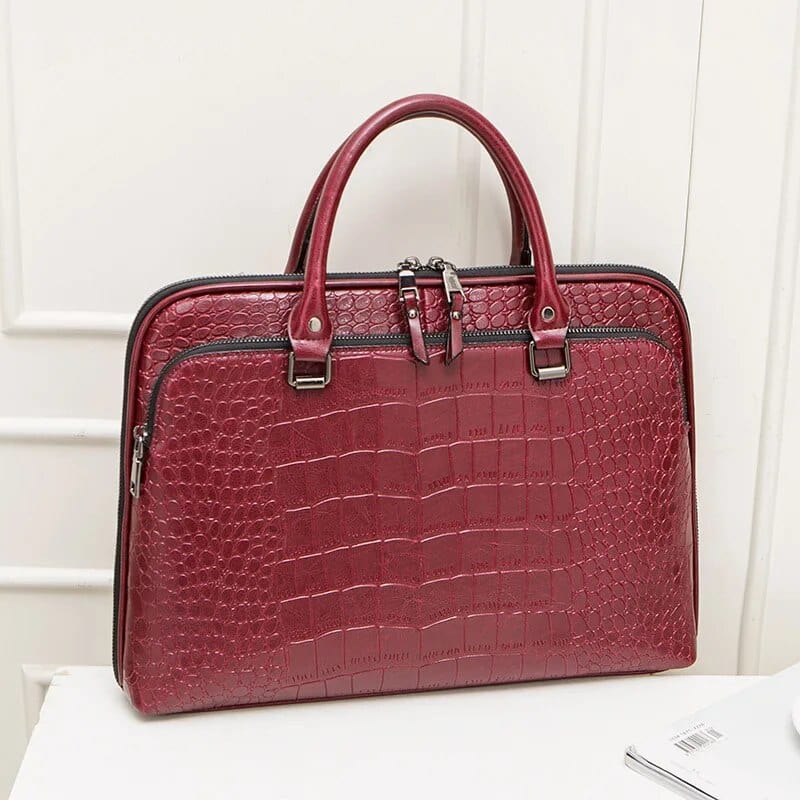 Maroquinerie: sac ordinateur Lily cuir cognac pour femme, porté épaule, style intemporel et fonctionnel