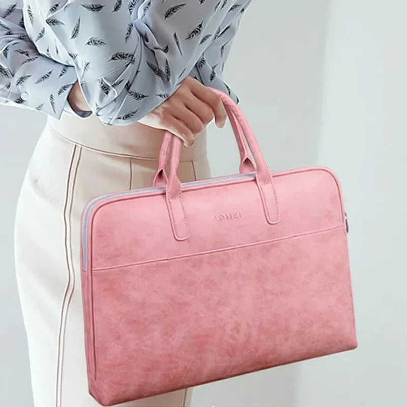 Sac bandoulière unisexe rose pour ordinateur 17 pouces, idéale pour voyage d'affaires et quotidien.