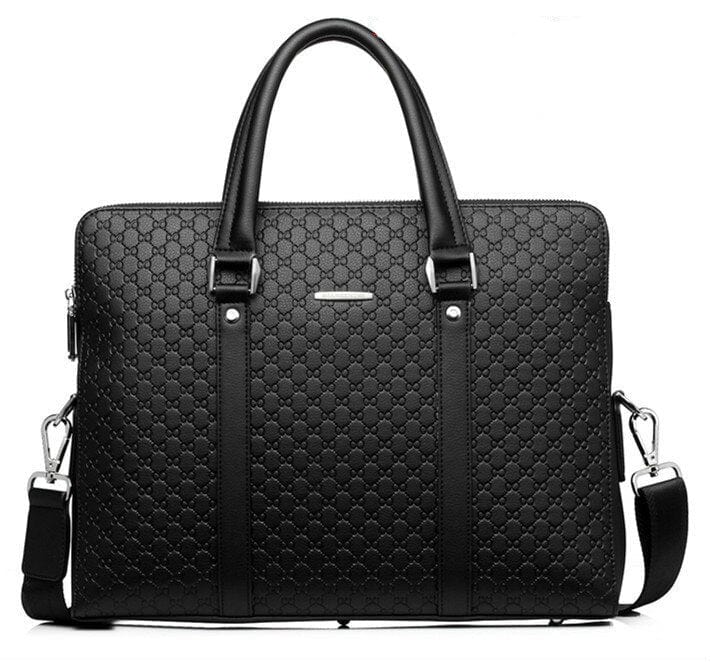 Sac d'ordinateur unisexe en cuir PU noir, idéal pour le travail et le bureau