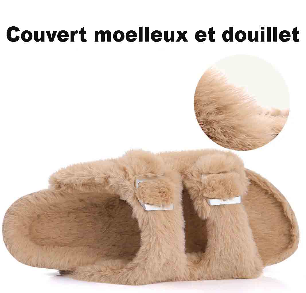 Sandales Boston femme ultra douces et tendance, pour un confort cocooning à la maison ou en intérieur chic.