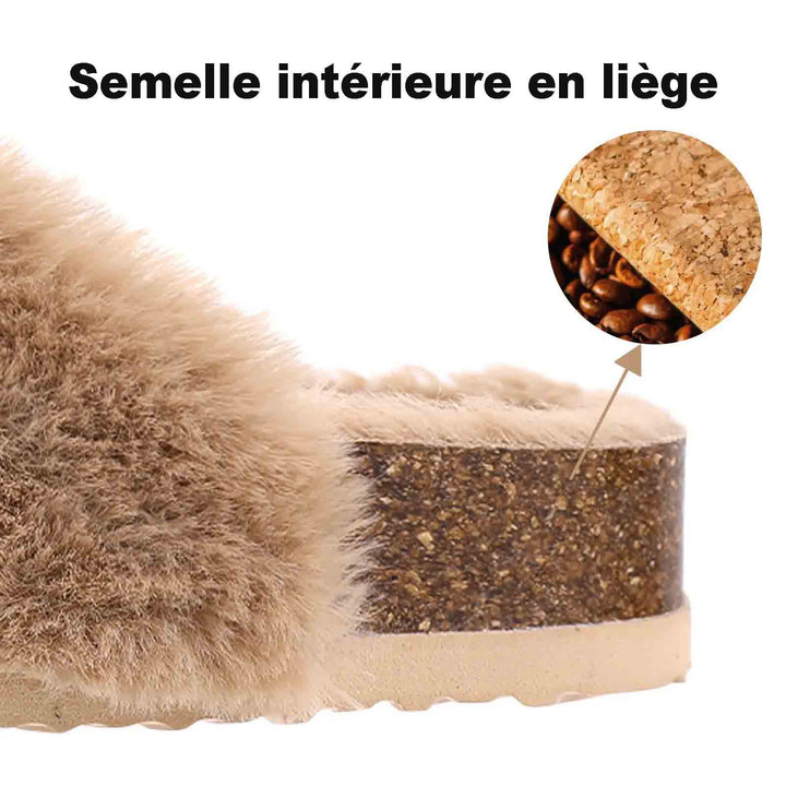Sandales Boston femmes confortables avec doublure pelucheuse douce, semelle antidérapante, design élégant.