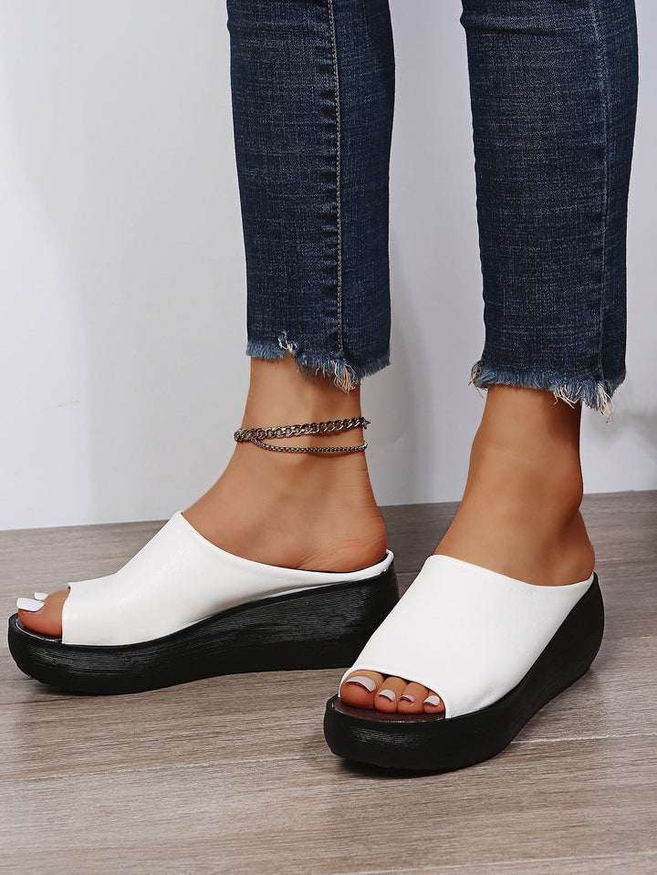 Sandales compensées été, style élégant et confortable.  Bout ouvert, semelle ergonomique.  Chaussures femmes.