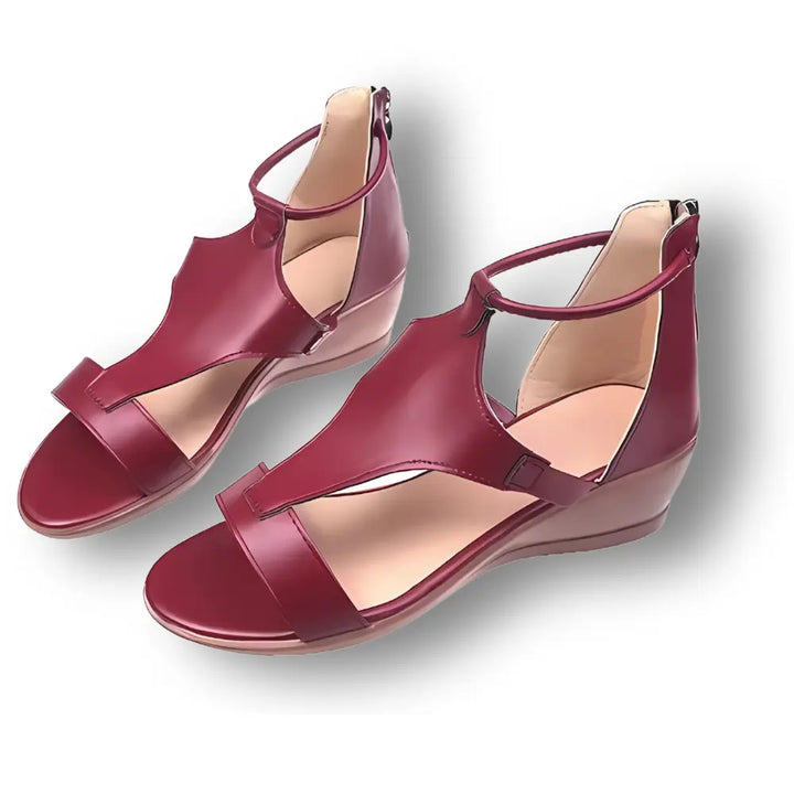 Sandales compensées femme, orthopédiques. Semelle confortable et talon élégant.  Chaussures été.