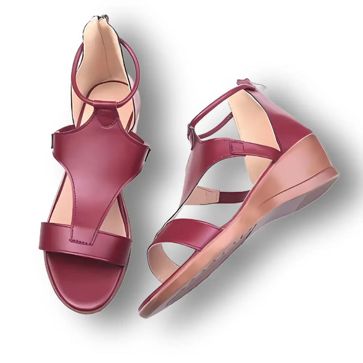 Sandales compensées femme, orthopédiques. Semelle confortable et talon élégant.  Chaussures été.