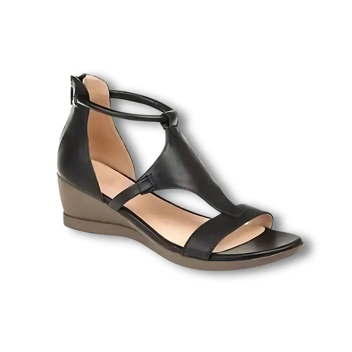 Sandales compensées femme, orthopédiques. Semelle confortable et talon élégant.  Chaussures été.