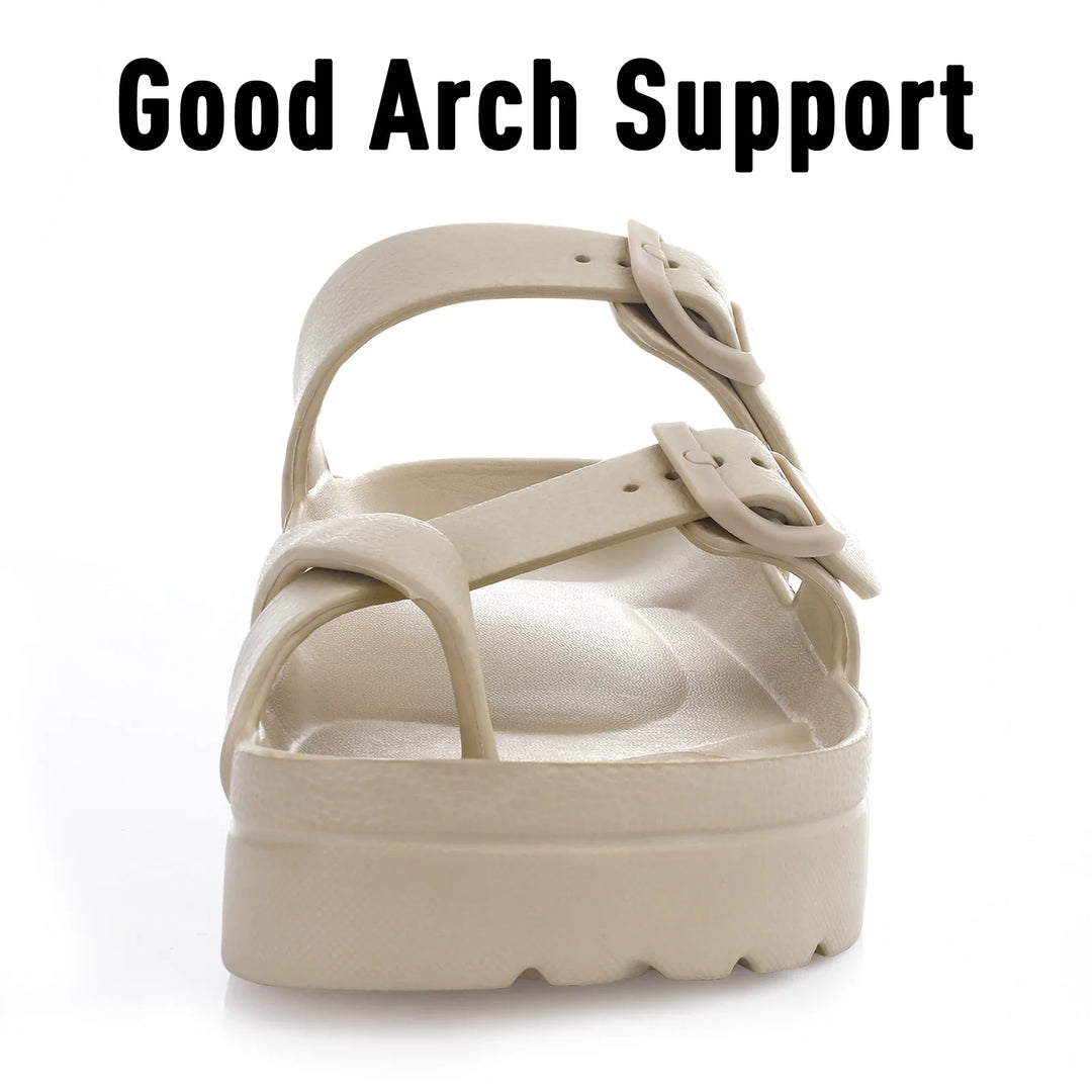 Sandales de marche confortables pour femme, soulagement quotidien grâce au soutien voûte plantaire et coussin souple.