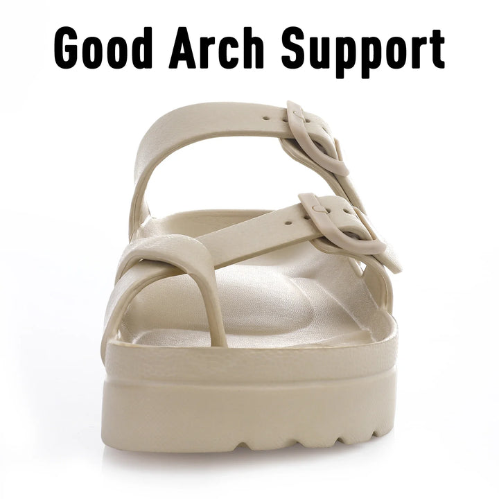 Sandales de marche confortables pour femme, soulagement quotidien grâce au soutien voûte plantaire et coussin souple.