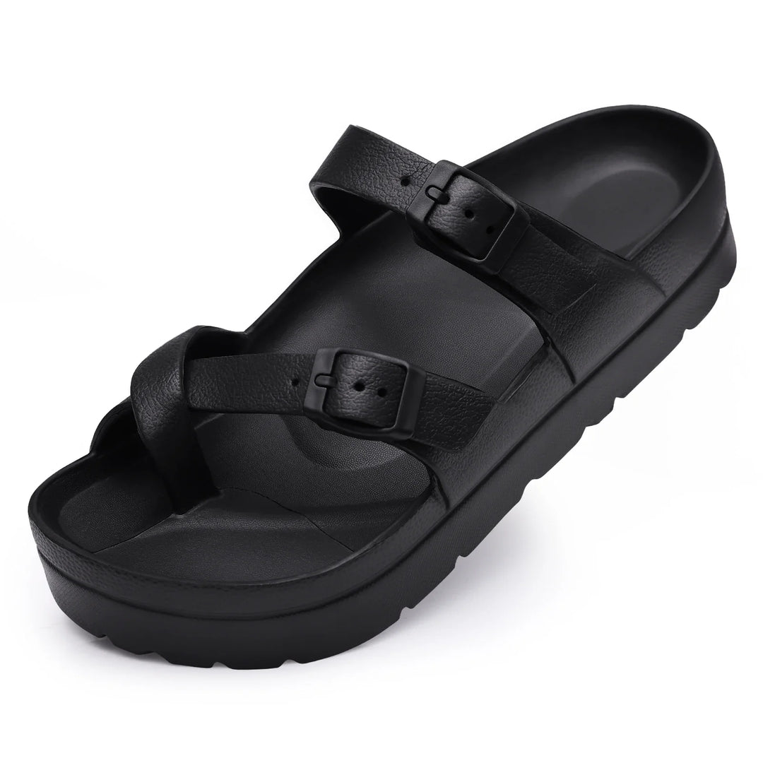Sandales femme pour le bien-être, avec coussin souple et soutien orthopédique, idéales pour un confort toute la journée.