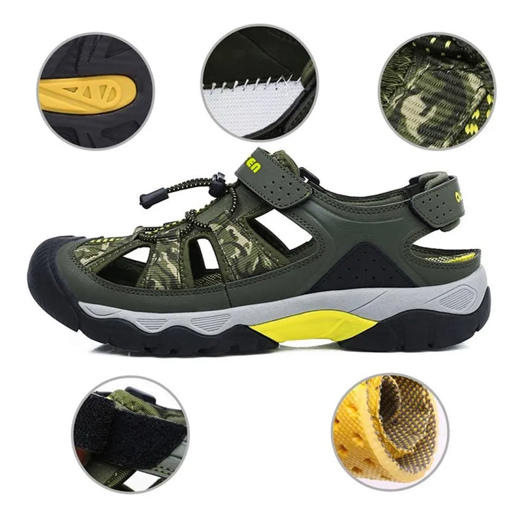 Sandales décontractées homme/femme pour la randonnée et l'aventure outdoor, offrant confort et adhérence.