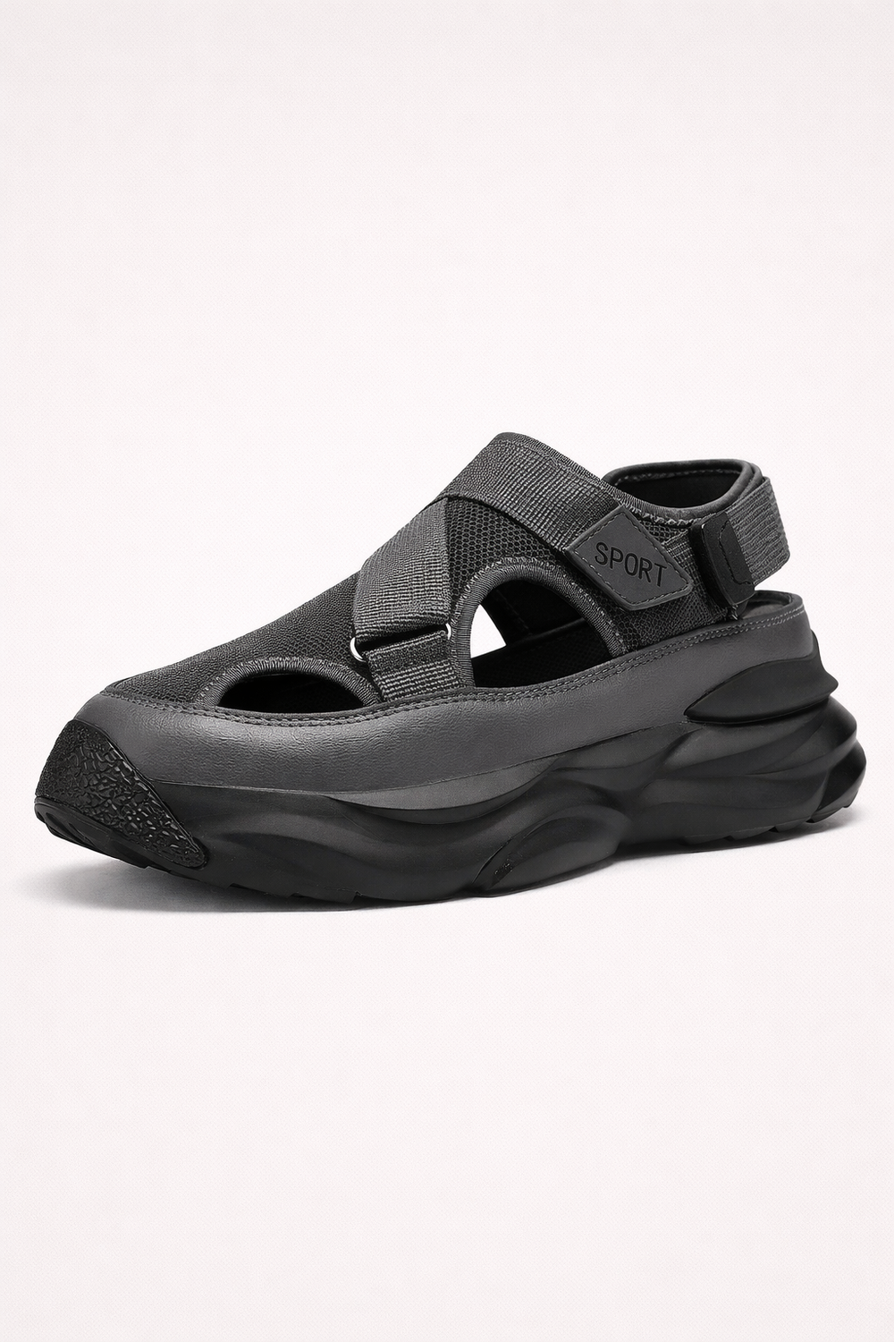 Sandales confortables pour hommes, robustes avec fermeture velcro et semelles épaisses, parfaites pour le quotidien.