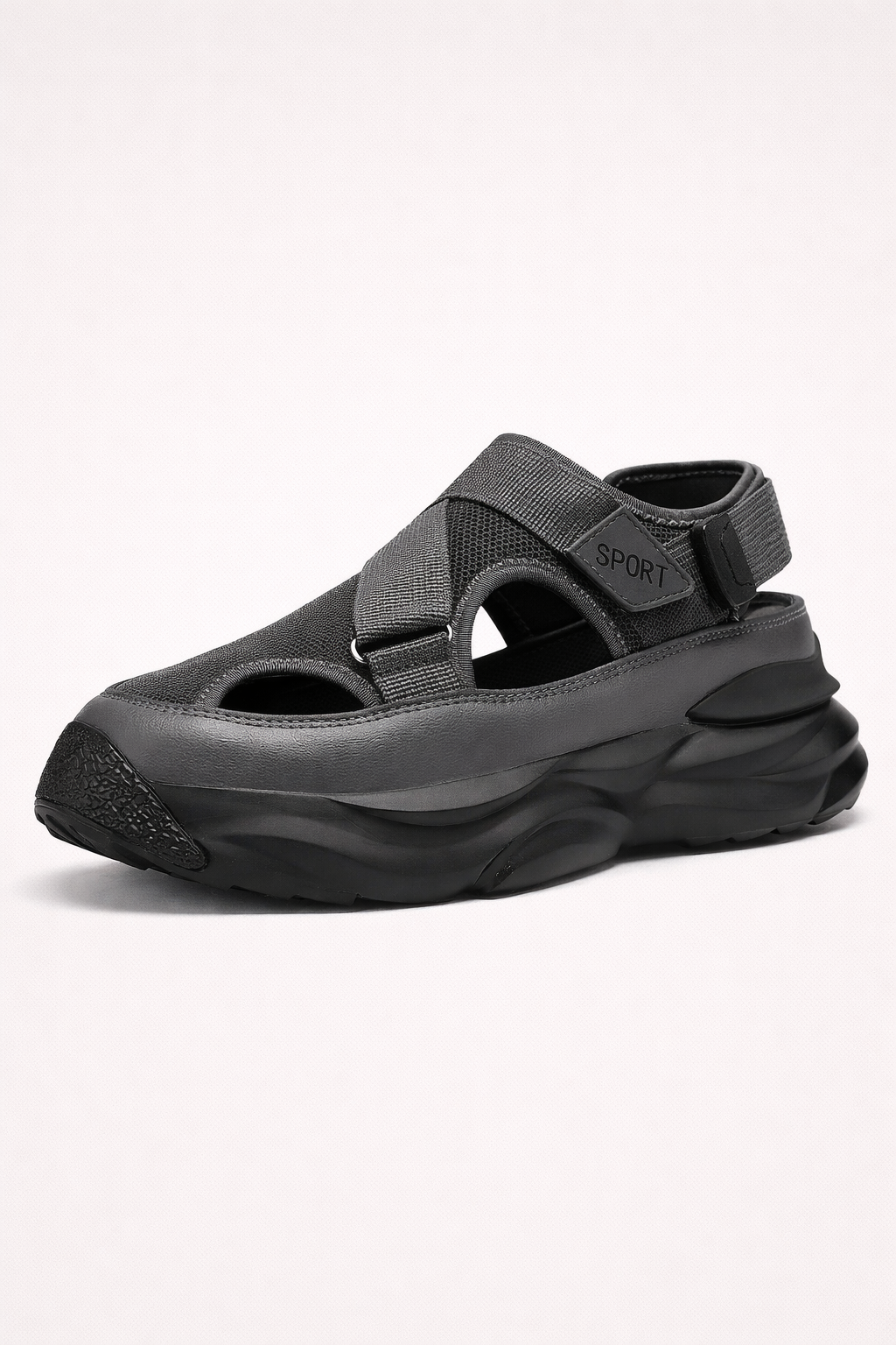 Sandales confortables pour hommes, robustes avec fermeture velcro et semelles épaisses, parfaites pour le quotidien.