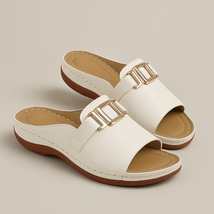 "Sandales d'été femme, talons compensés, design simple, élégant, en similicuir, ouvertes et confortables pour l'été"