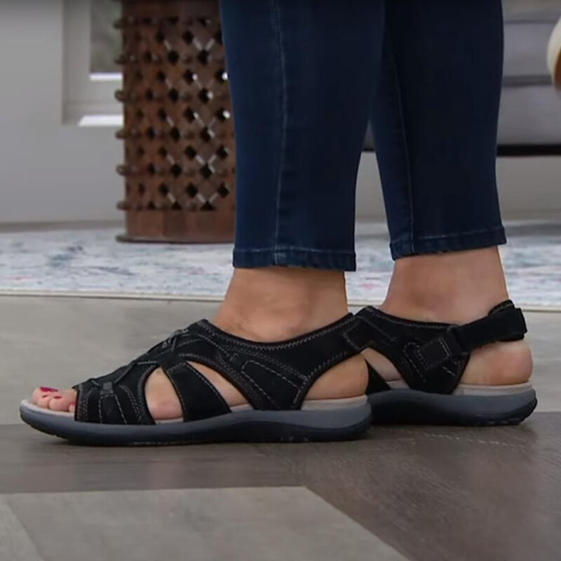 "Sandales d'été orthopédiques légères, design élégant et confortable, brides ajustables, soutien voûte plantaire"