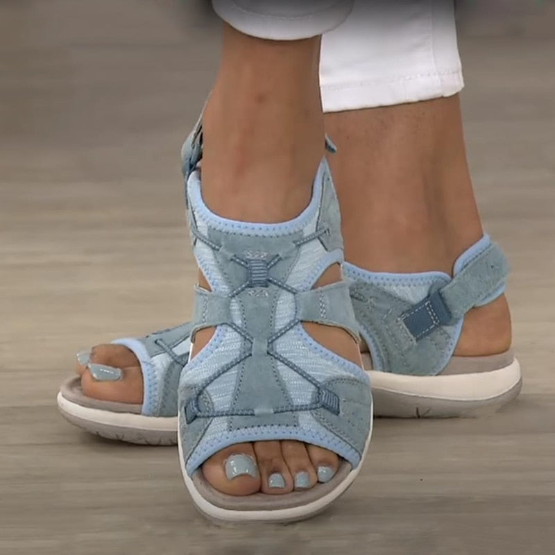 "Sandales d'été orthopédiques légères, design élégant et confortable, brides ajustables, soutien voûte plantaire"