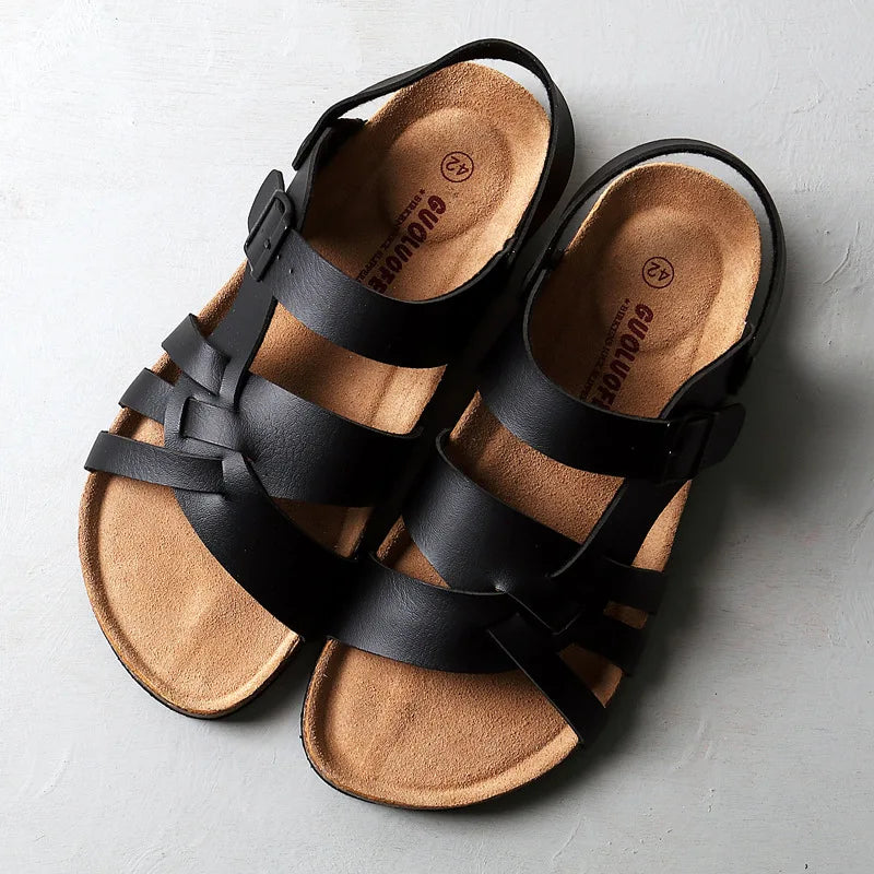 "Sandales en cuir premium, orthopédiques, design élégant et ergonomique, pour un confort et style optimal au quotidien."