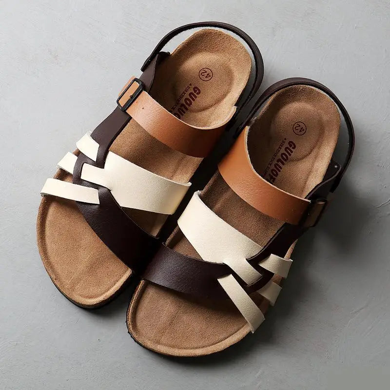 "Sandales en cuir premium, orthopédiques, design élégant et ergonomique, pour un confort et style optimal au quotidien."