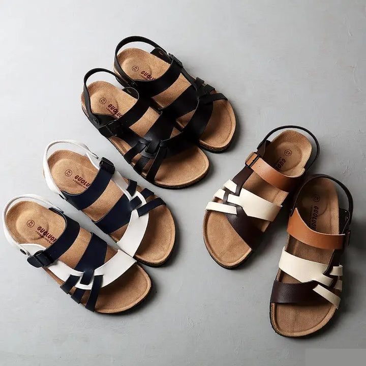 "Sandales en cuir premium, orthopédiques, design élégant et ergonomique, pour un confort et style optimal au quotidien."