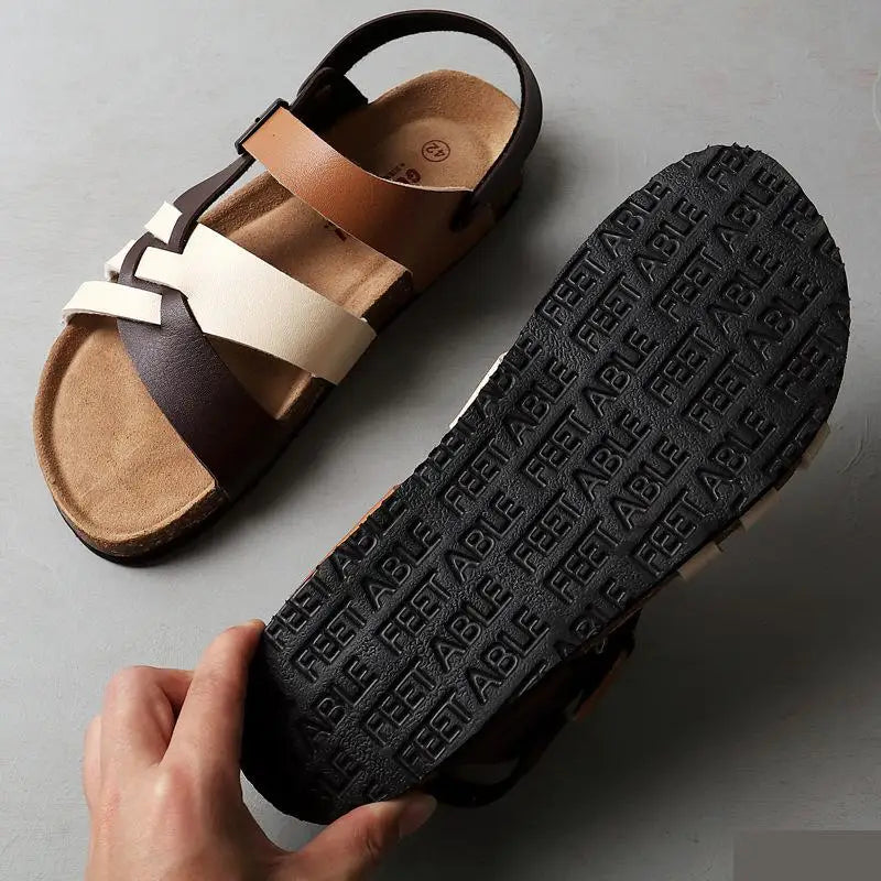 "Sandales en cuir premium, orthopédiques, design élégant et ergonomique, pour un confort et style optimal au quotidien."
