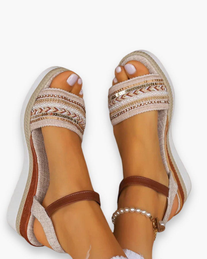 "Sandales femme été décontractées, chic, semelle intérieure rembourrée, sangle cheville réglable pour confort optimal"
