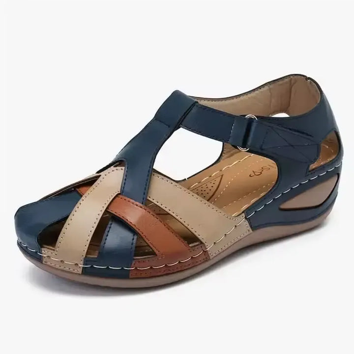 Sandales femme orthopédiques, style vintage. Confort et maintien optimal.  Design élégant et semelle antidérapante.